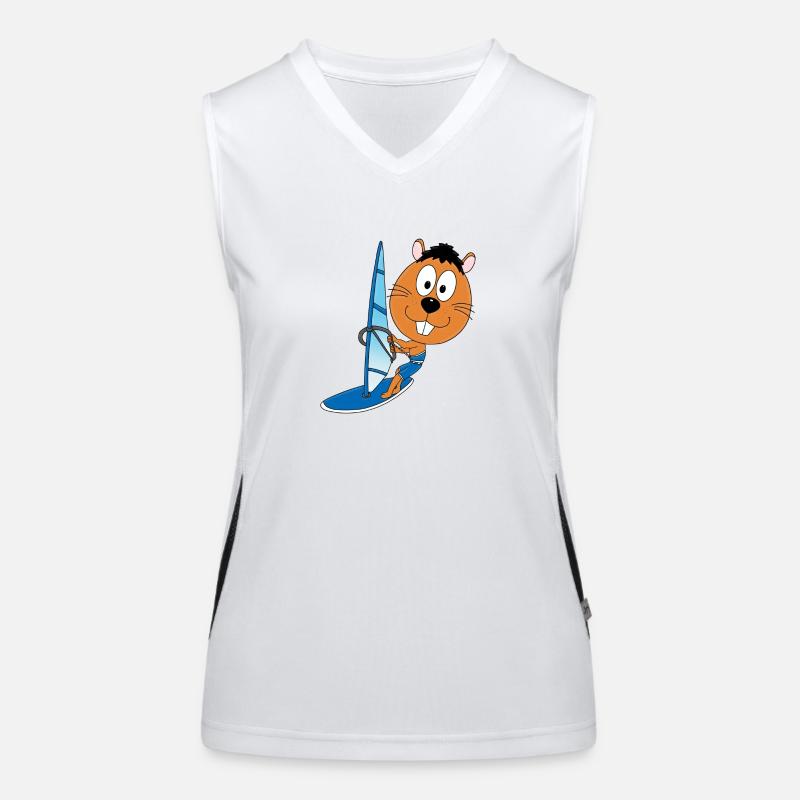 BIBER - OTTER - MARDER - WINDSURFER - SURFER Funktionelles Kontrast-Tank Top für Frauen