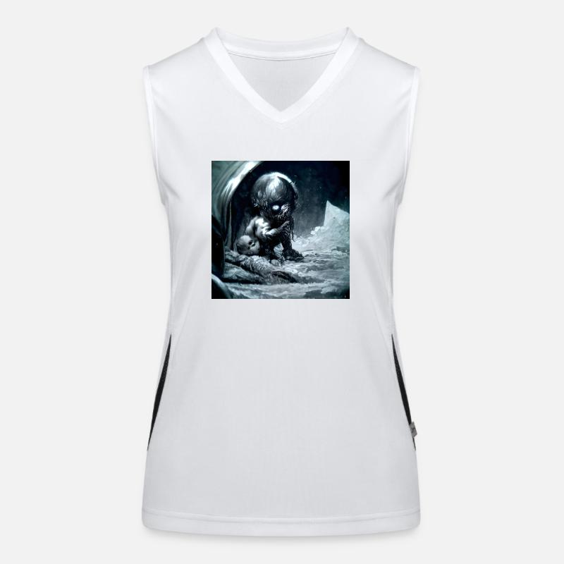 Gruselig Funktionelles Kontrast-Tank Top für Frauen