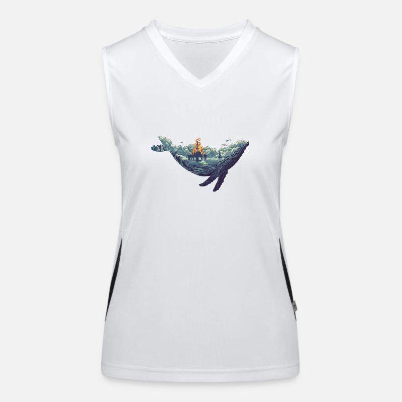 Whale, Oil Rig, Environment Women's Functional Contrast Tank Top