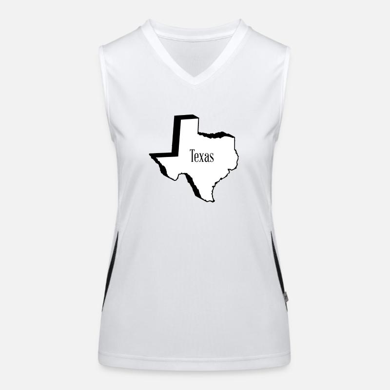 Carte de contour de l’État du Texas en 3D Débardeur respirant contrasté Femme