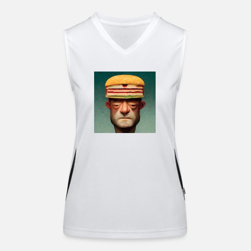 A burger in the head Women's Functional Contrast Tank Top