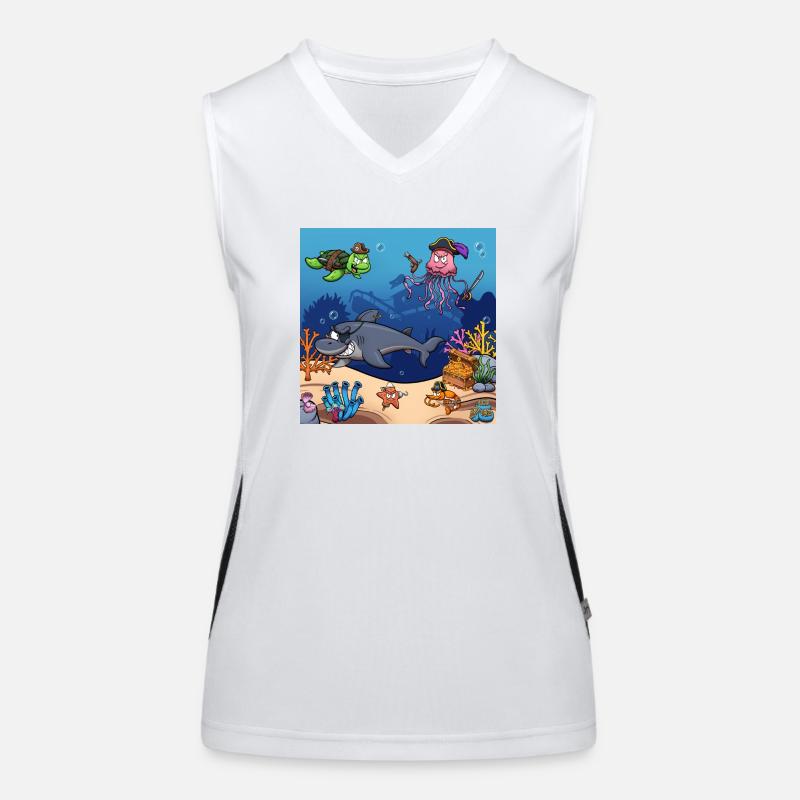 Créatures marines pirates Débardeur respirant contrasté Femme