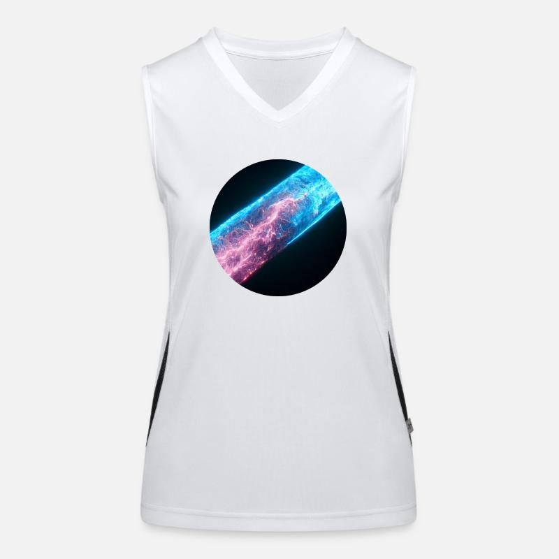 Blitz in roter und blauer Farbe Funktionelles Kontrast-Tank Top für Frauen