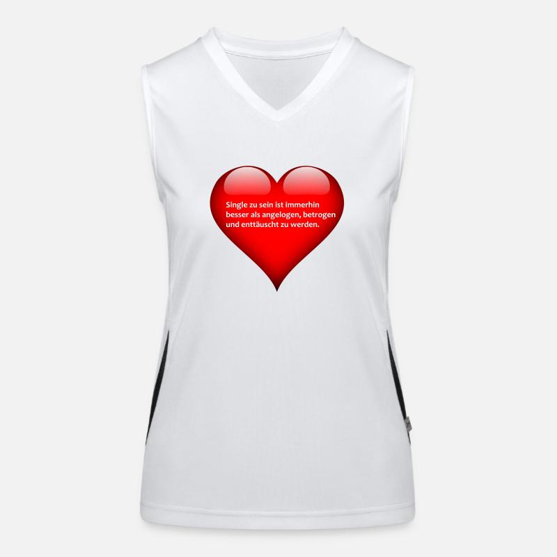 Spruch über das Single sein Funktionelles Kontrast-Tank Top für Frauen