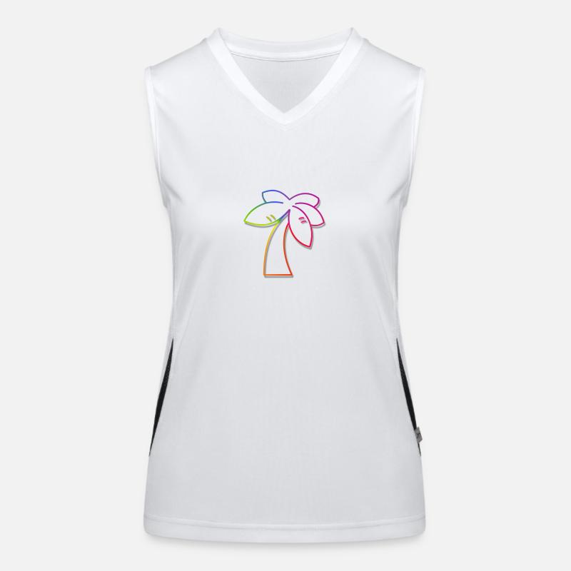 Rainbow Palm Tree Women's Functional Contrast Tank Top