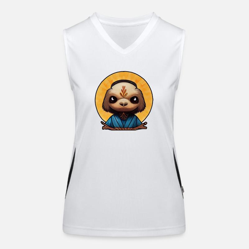 Buddhist monk as a sloth Women's Functional Contrast Tank Top
