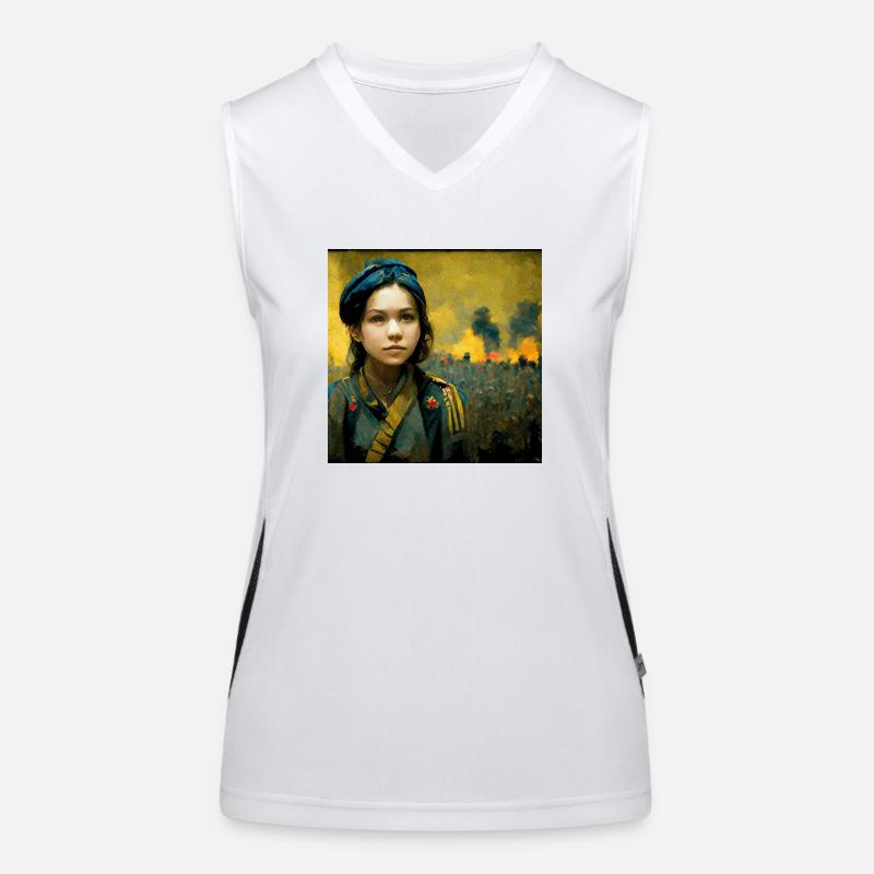 Ukrainisches Mädchen Während Des Krieges Funktionelles Kontrast-Tank Top für Frauen