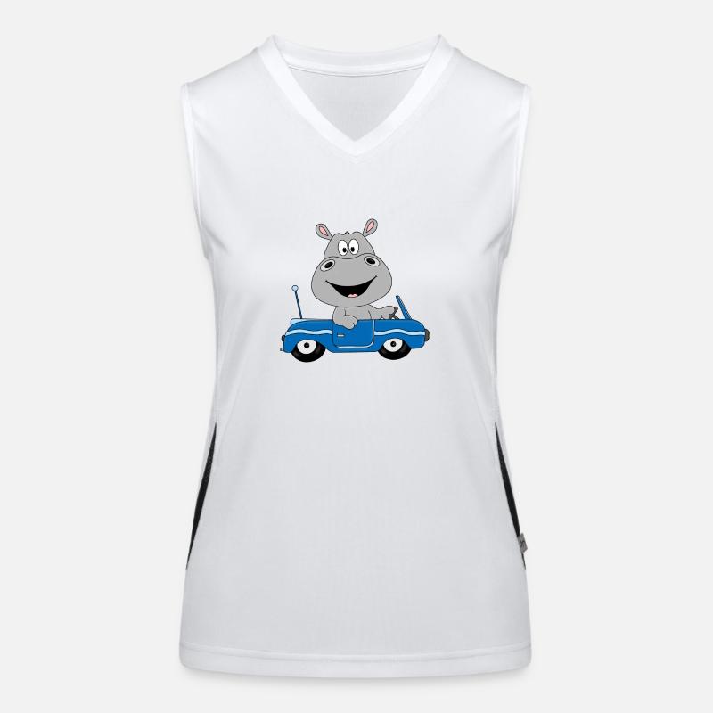 FLUSSPFERD - NILPFERD - HIPPO - AUTO - TIERISCH Funktionelles Kontrast-Tank Top für Frauen