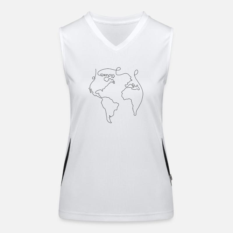 World map Women's Functional Contrast Tank Top