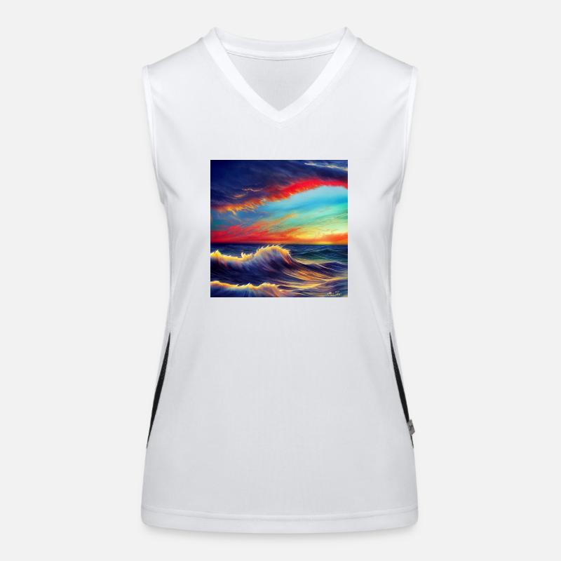Trippy Ocean Women's Functional Contrast Tank Top