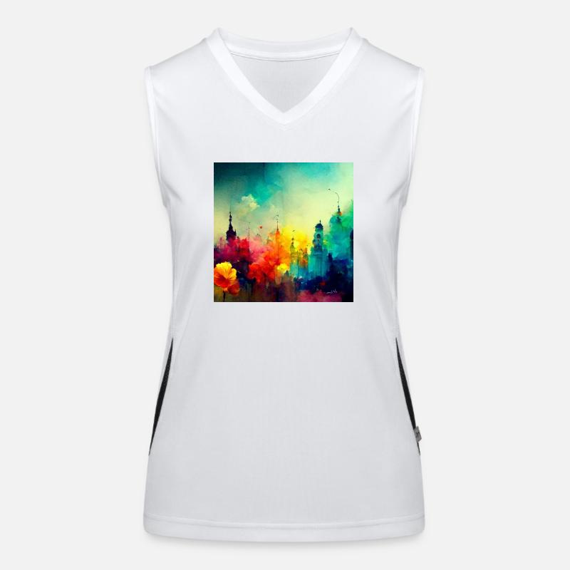 Colorful City Splash Women's Functional Contrast Tank Top