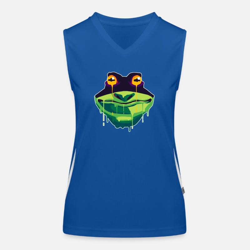 A Beautiful and Funny Frog Design Women's Functional Contrast Tank Top