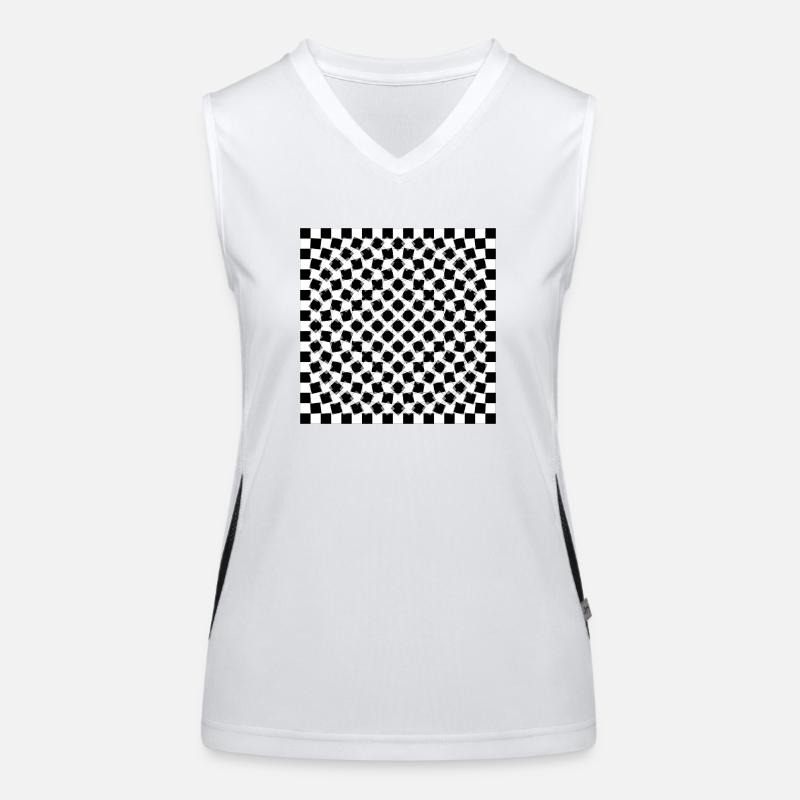 Optical Art - Psycho Chess Women's Functional Contrast Tank Top