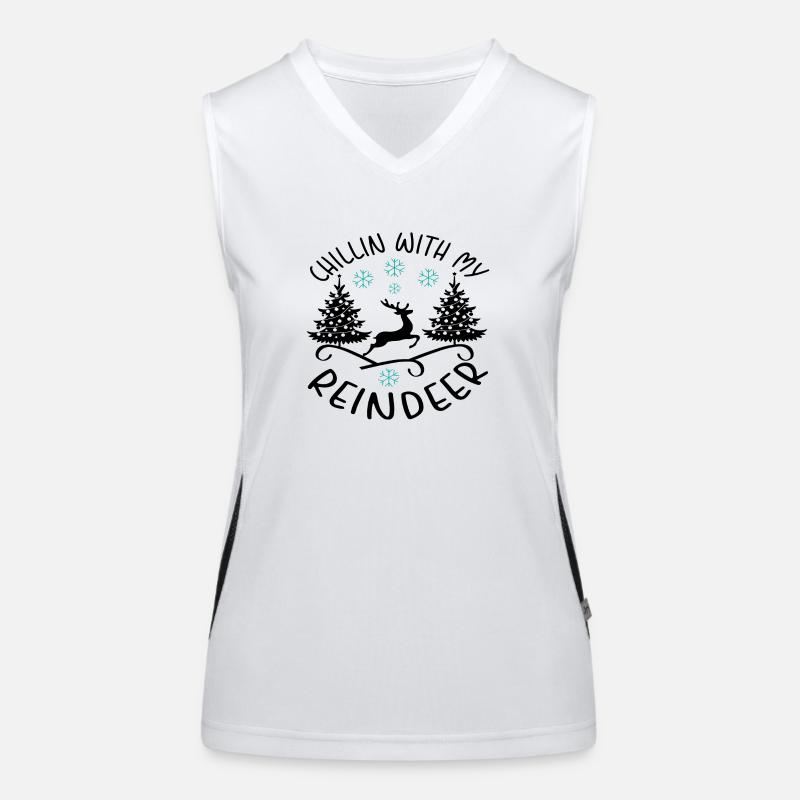 Chillin With My Reindeer Funktionelles Kontrast-Tank Top für Frauen
