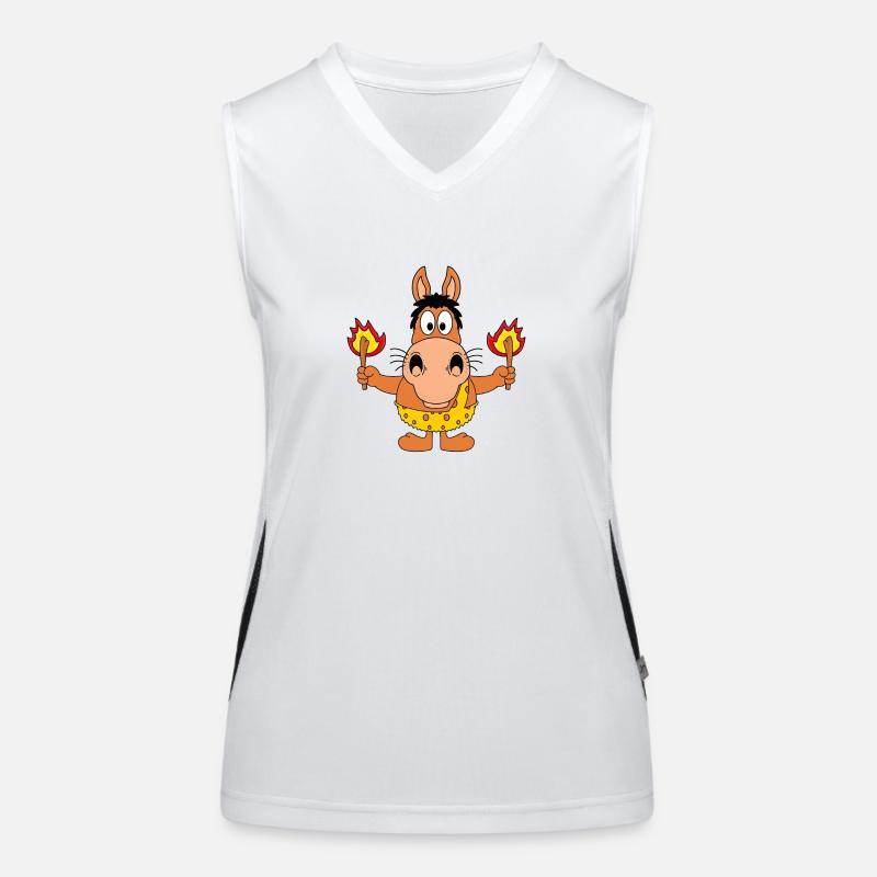 STEINZEIT - PFERD - PONY - FEUER - TIERISCH Funktionelles Kontrast-Tank Top für Frauen