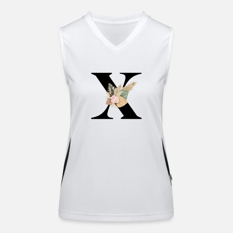 Buchstabe X blühte Funktionelles Kontrast-Tank Top für Frauen