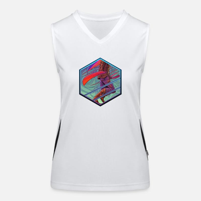 Abstract Walker Funktionelles Kontrast-Tank Top für Frauen