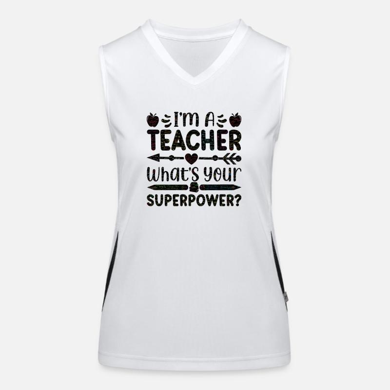 I'm a teacher Teacher Superpower superpower math Women's Functional Contrast Tank Top