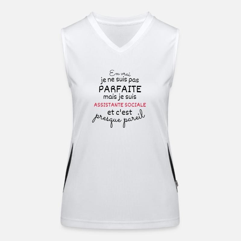Pas Parfaite Mais Assistante Sociale Débardeur respirant contrasté Femme