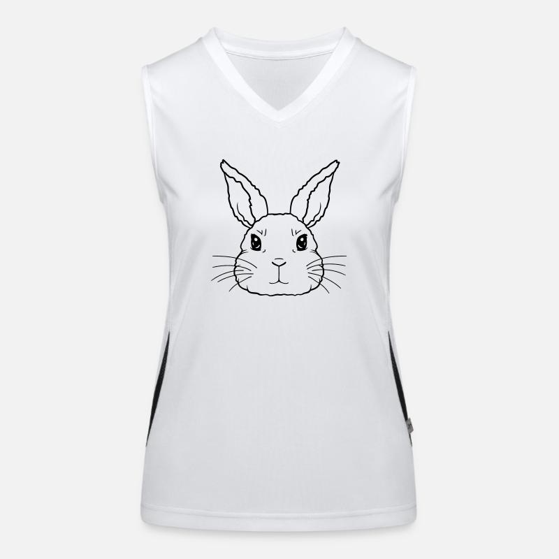 Face cute little rabbit Women's Functional Contrast Tank Top