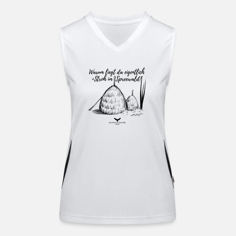 Spreewald Warum liegt da eigentlich Stroh? Funktionelles Kontrast-Tank Top für Frauen