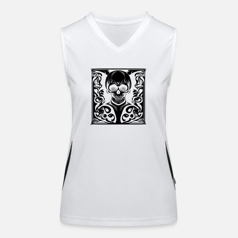 Halloween- oder Horror- Totenschädel Funktionelles Kontrast-Tank Top für Frauen