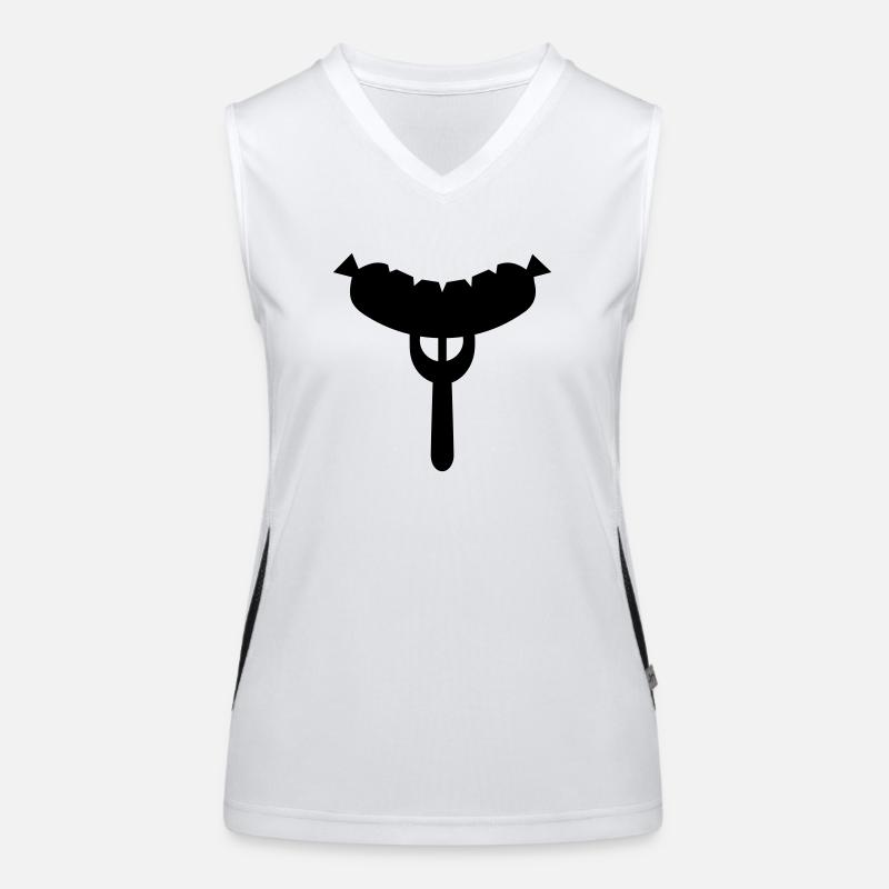 Wurst Gabel Funktionelles Kontrast-Tank Top für Frauen