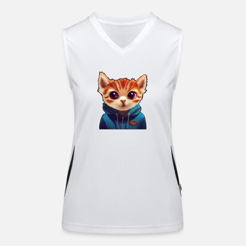 Kitten mit Pullover Funktionelles Kontrast-Tank Top für Frauen