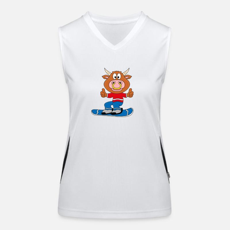 STIER - BULLE - RIND - SNOWBOARD - WINTERSPORT Funktionelles Kontrast-Tank Top für Frauen