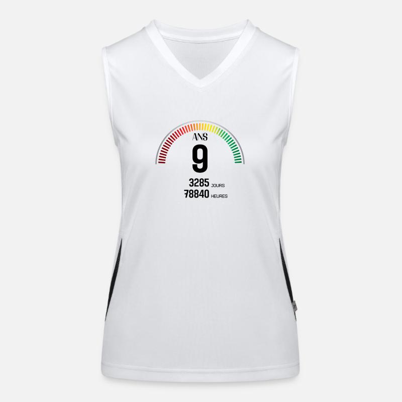 Anniversaire 9 ans Compteur Débardeur respirant contrasté Femme