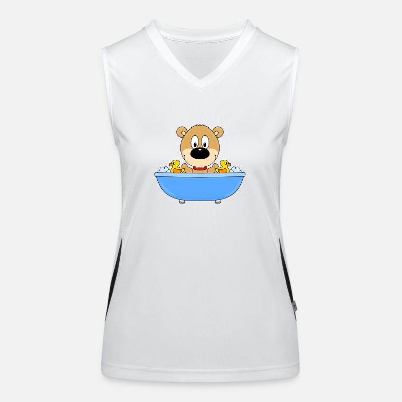 BADEWANNE - TEDDY - BÄR - TEDDYBÄR Funktionelles Kontrast-Tank Top für Frauen