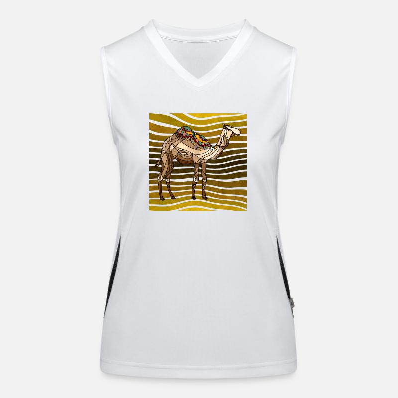 Kamel Funktionelles Kontrast-Tank Top für Frauen