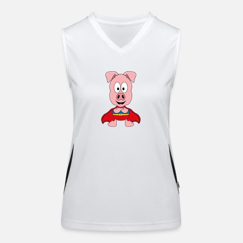SUPERHELD - SCHWEIN - TIER - KIND - BABY Funktionelles Kontrast-Tank Top für Frauen