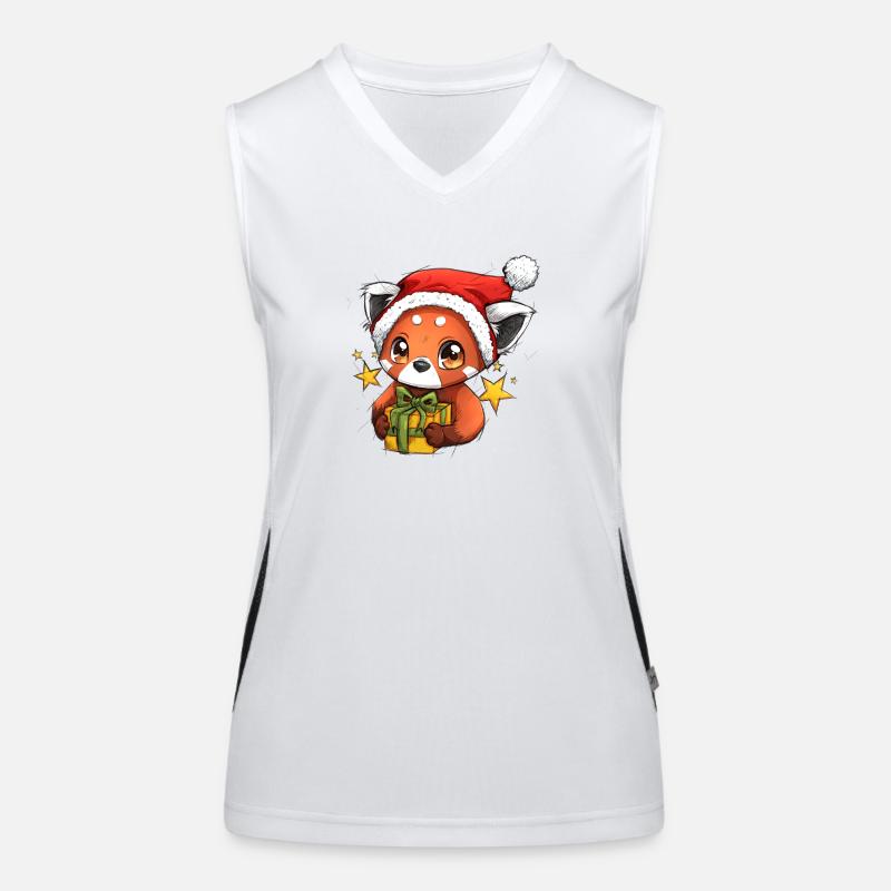 Weihnachts Roter Panda Funktionelles Kontrast-Tank Top für Frauen