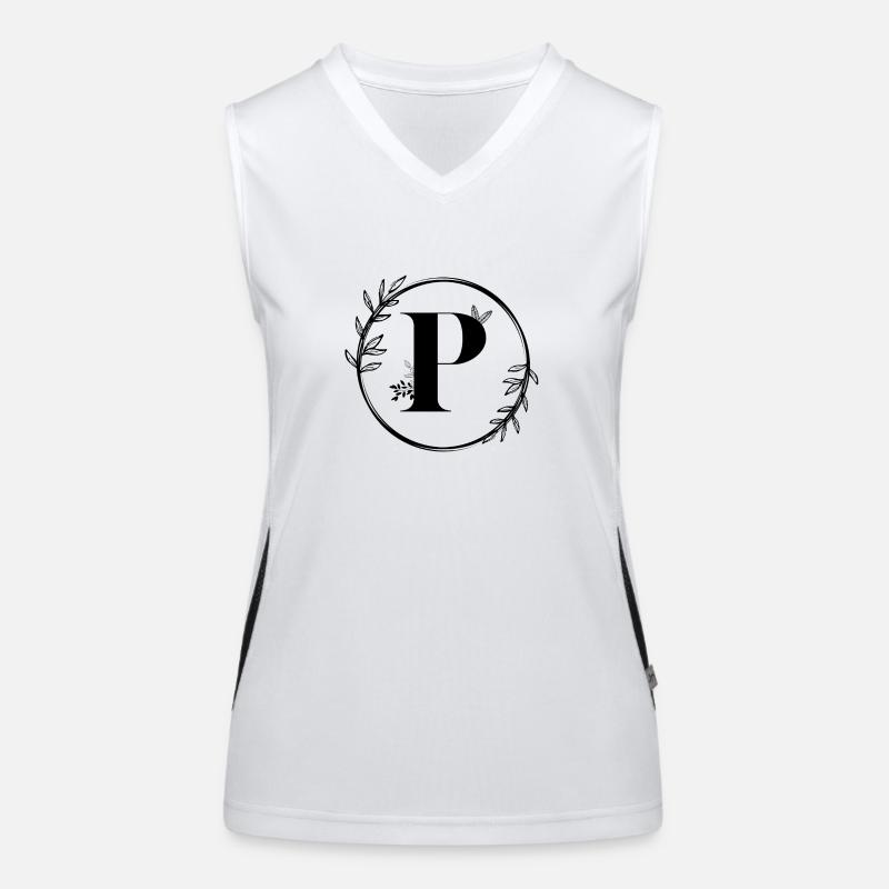 Buchstabe P Blumen Funktionelles Kontrast-Tank Top für Frauen