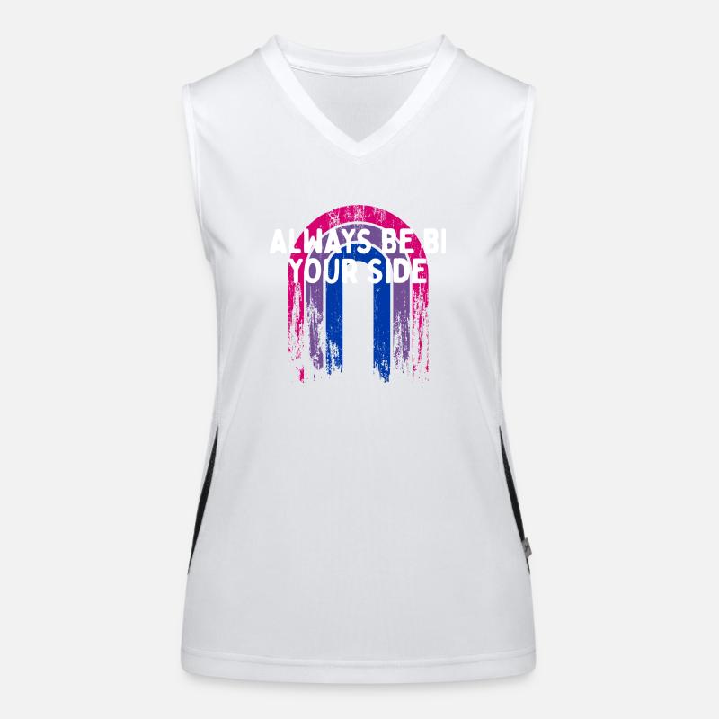 Always Be Bi Your Side Bisexual Couples Bi Pride Funktionelles Kontrast-Tank Top für Frauen