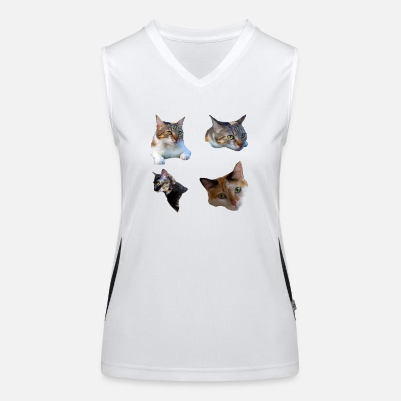 chat chatte chaton Débardeur respirant contrasté Femme