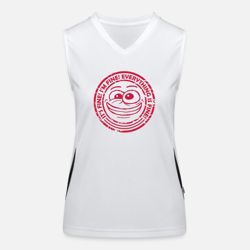 everything is fine quote Women's Functional Contrast Tank Top