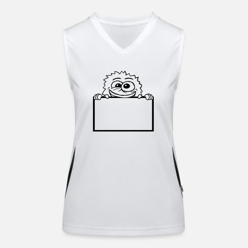 Comic Monster hinter Mauer Funktionelles Kontrast-Tank Top für Frauen