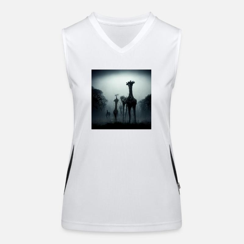 Girrafe in the dark Women's Functional Contrast Tank Top
