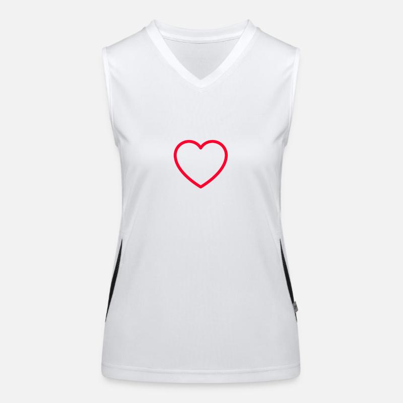 Rotes Herz Umrandung Funktionelles Kontrast-Tank Top für Frauen