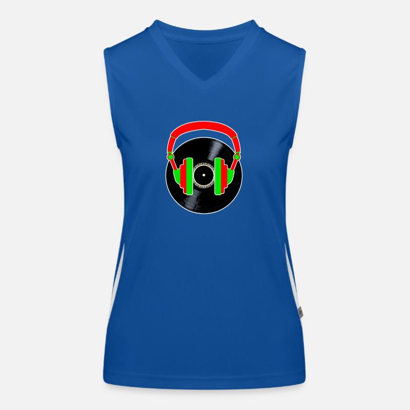 Kopfhörer auf Vinyl Funktionelles Kontrast-Tank Top für Frauen