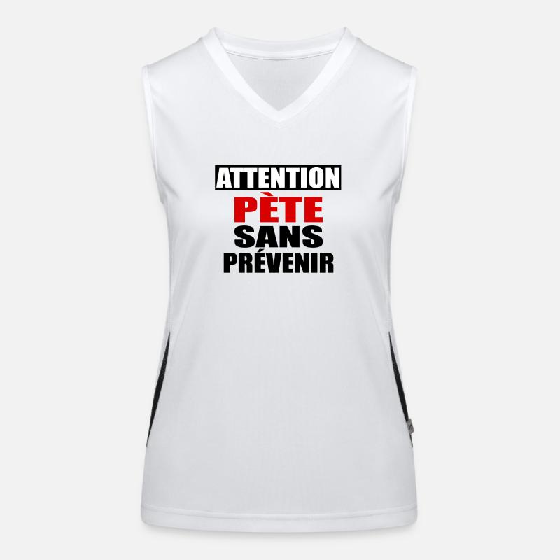 Attention Pète sans prévenir Débardeur respirant contrasté Femme