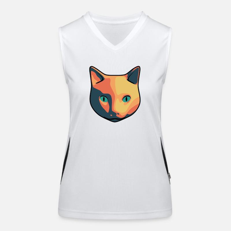 Katze Funktionelles Kontrast-Tank Top für Frauen