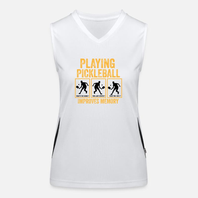 playing pickleball improves memory Funny Gift Women's Functional Contrast Tank Top