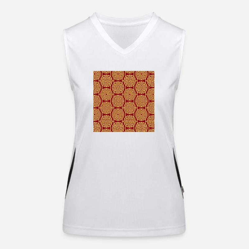 Chinesisches Muster Funktionelles Kontrast-Tank Top für Frauen