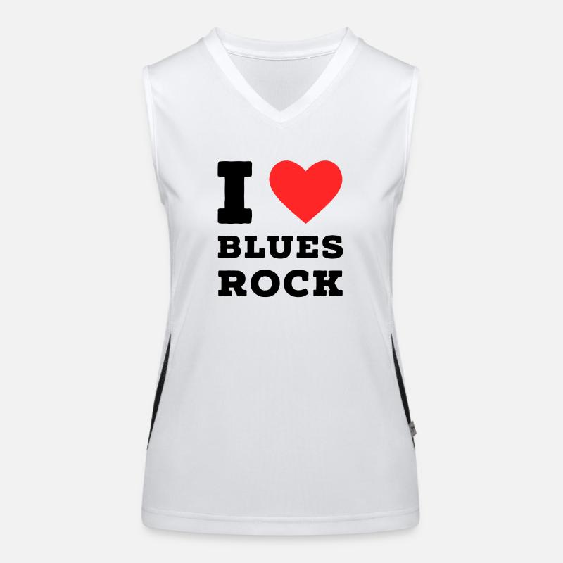 Ich liebe Blues Rock Funktionelles Kontrast-Tank Top für Frauen