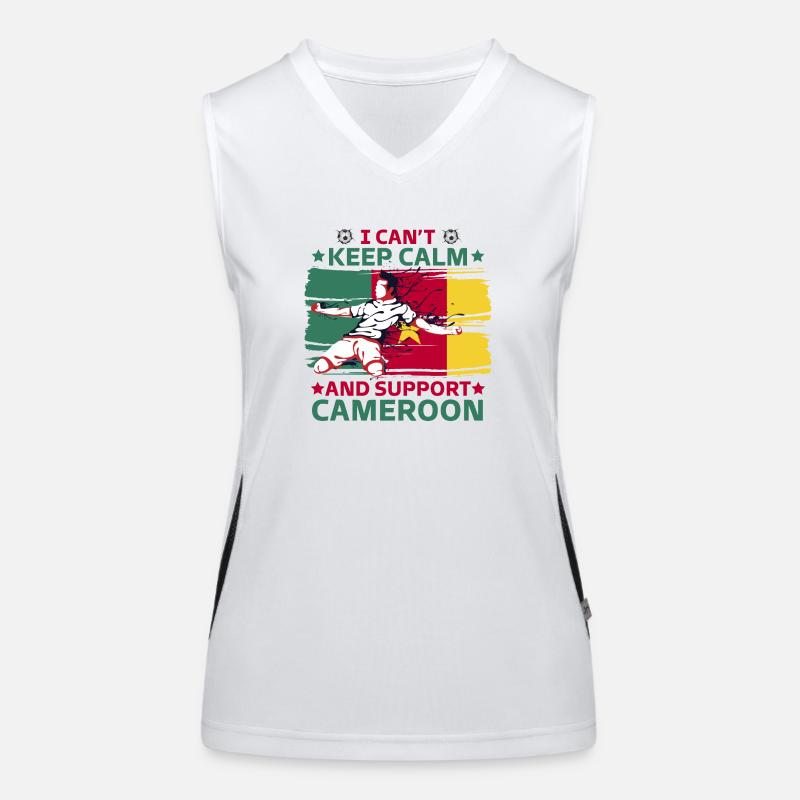 stay calm and support Cameroon Women's Functional Contrast Tank Top