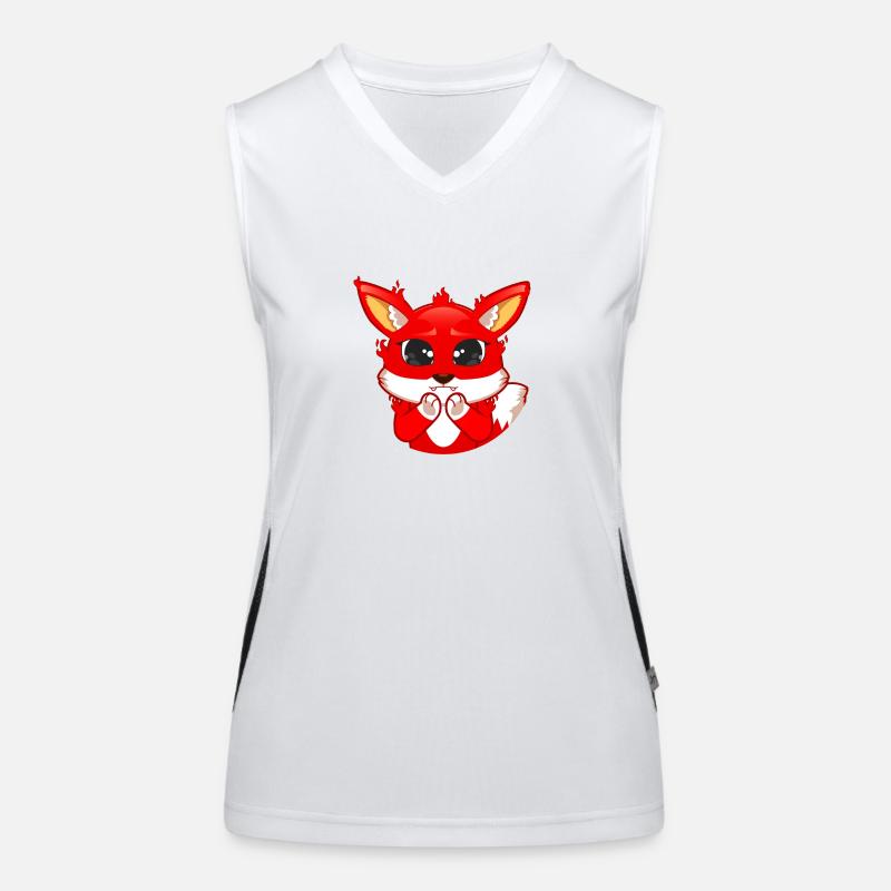 Fox big eyes without circle Women's Functional Contrast Tank Top