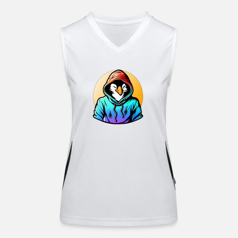 Pinguin mit Pullover Funktionelles Kontrast-Tank Top für Frauen